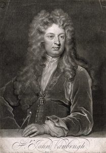 Sir John Vanbrugh, engraved by John Simon by Godfrey Kneller